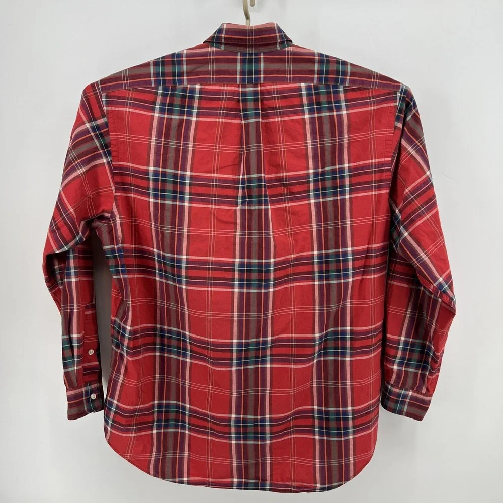Ralph Lauren Blaire Shirt Mens Large Red Plaid Long Sleeve Button Down Cotton
